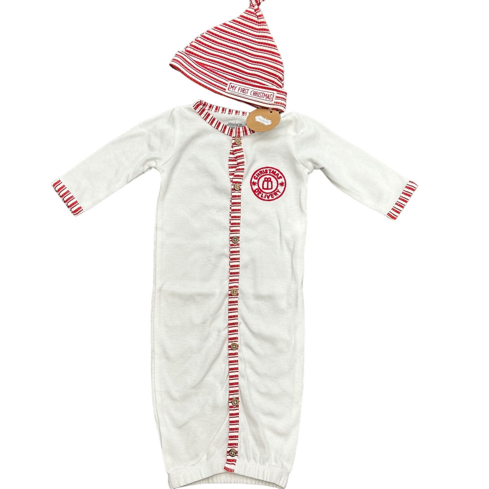 Mud Pie Baby Christmas Delivery Gown 0-3m NWT